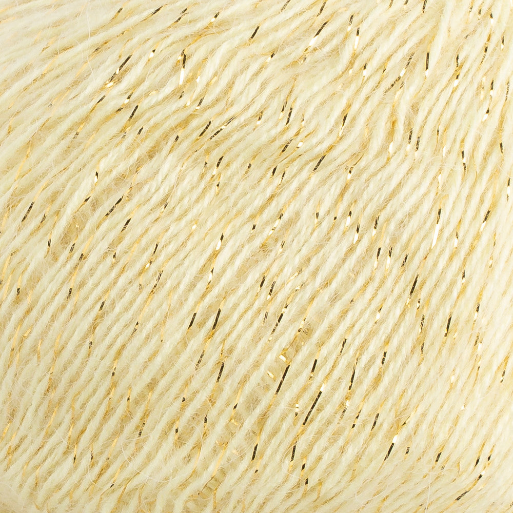 Loren Wool Simli Tiftik 10'lu Paket x 50gr Krem El Örgü İpi - K2323