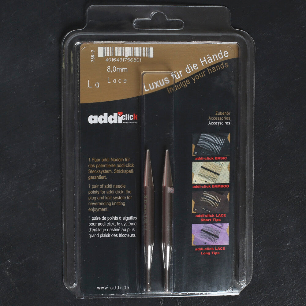 Addi Click Lace Short 8 Mm Misinalı Şiş Ucu - 756-7