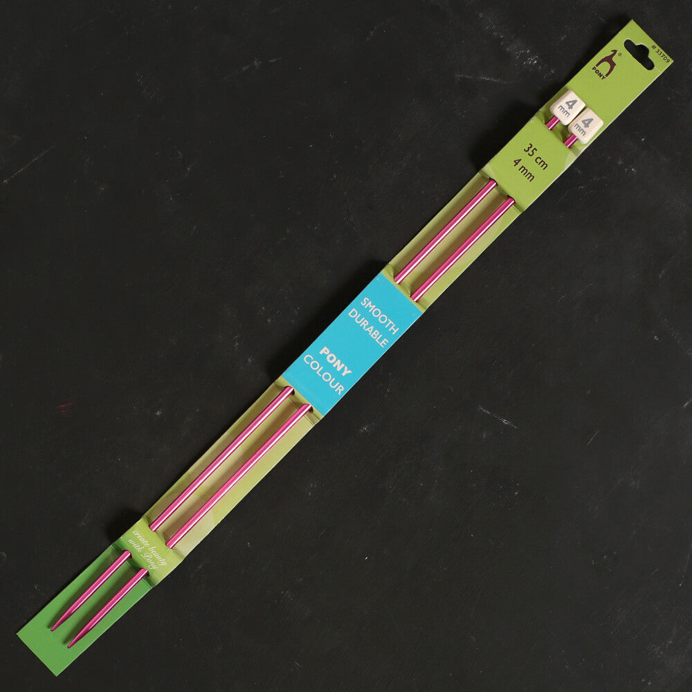 Pony Colour 4 mm 35 cm Fuşya Alüminyum Örgü Şişi - 33709
