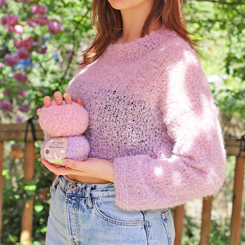 La Mia Alpaca Boucle 50 Gr Mavi El Örgü İpi - L339