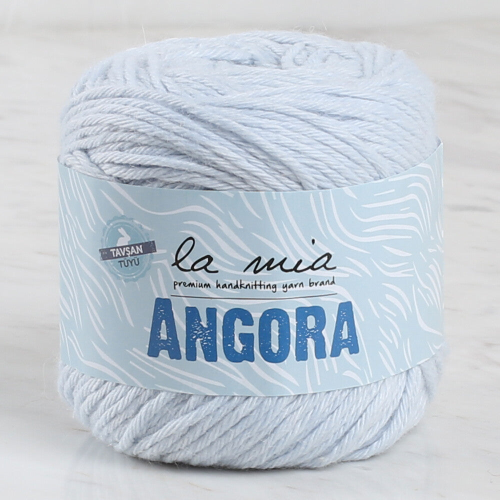 La Mia Angora 50GR Buz Mavi El Örgü İpi - L128