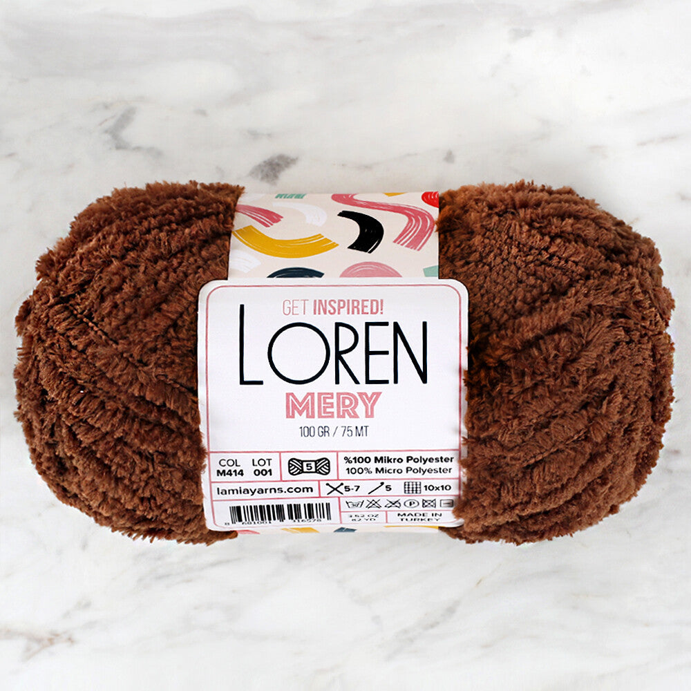 Loren Mery Kahverengi El Örgü İpi - M414