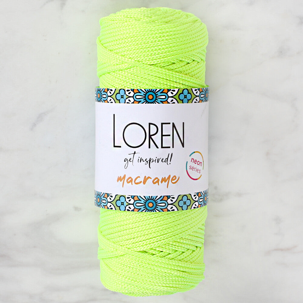 Loren Macrame Neon Sarı El Örgü İpi - L114