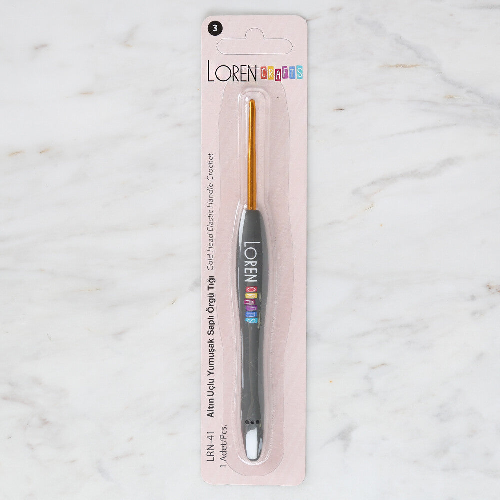 Loren Crafts Altın Uçlu Yumuşak Saplı Yün Tığ LRN - 041 3 mm
