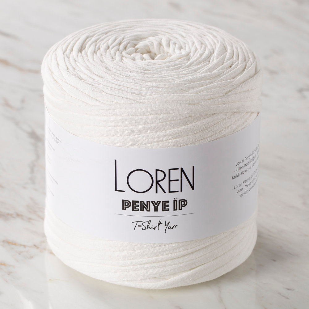 Loren Penye Kumaş El Örgü İpi Krem - 34