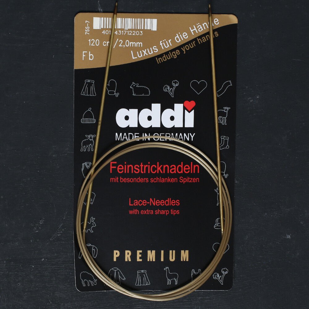 Addi 2 mm 120 cm Uzun Uçlu Misinalı Örgü Şişi- 755-7