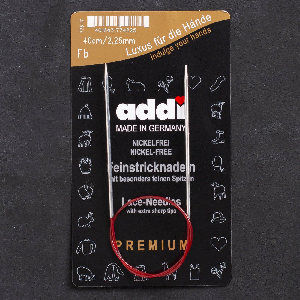 Addi 2.25mm 40cm Uzun Uçlu Misinalı Örgü Şişi - 775-7