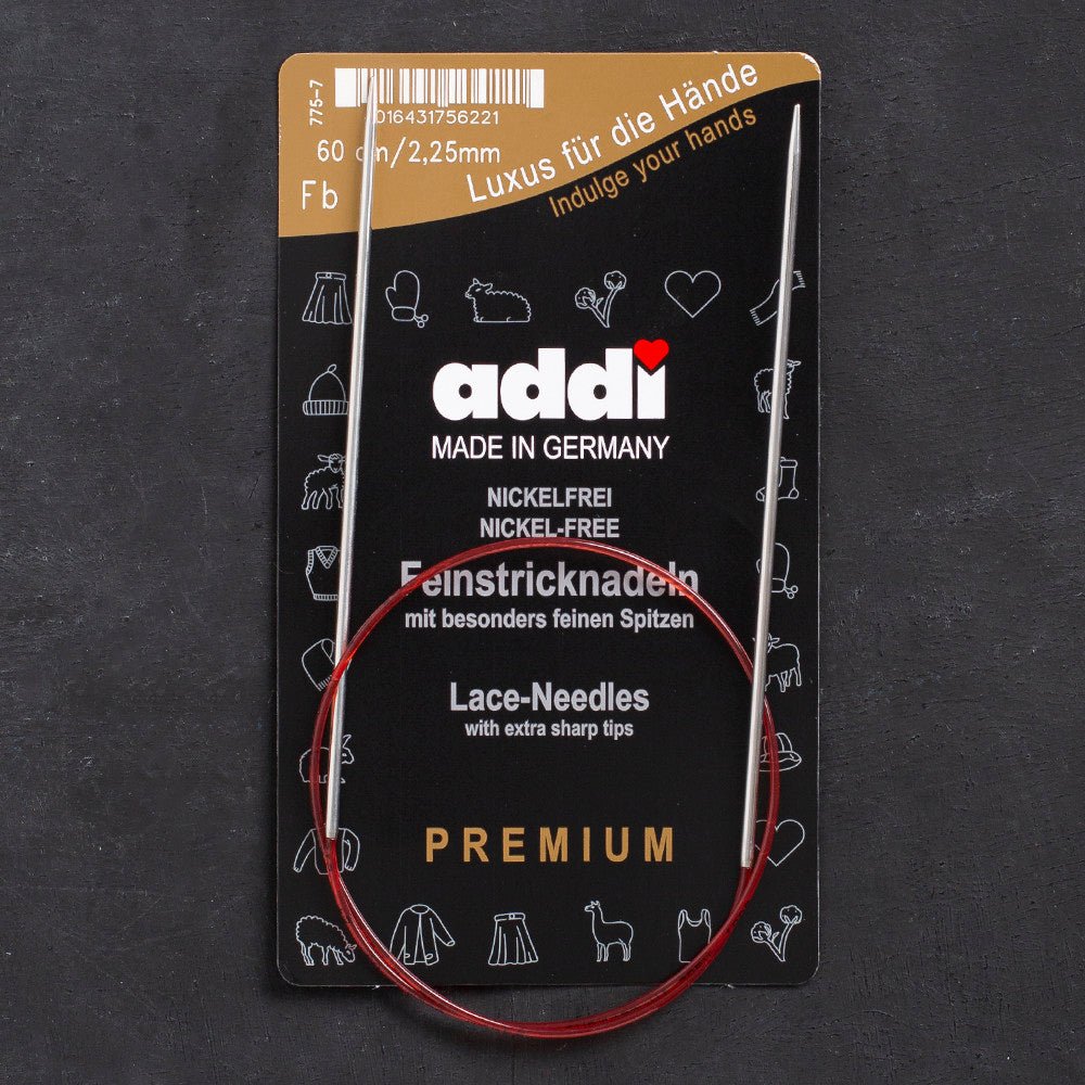 Addi 2.25mm 60cm Uzun Uçlu Misinalı Örgü Şişi - 775-7