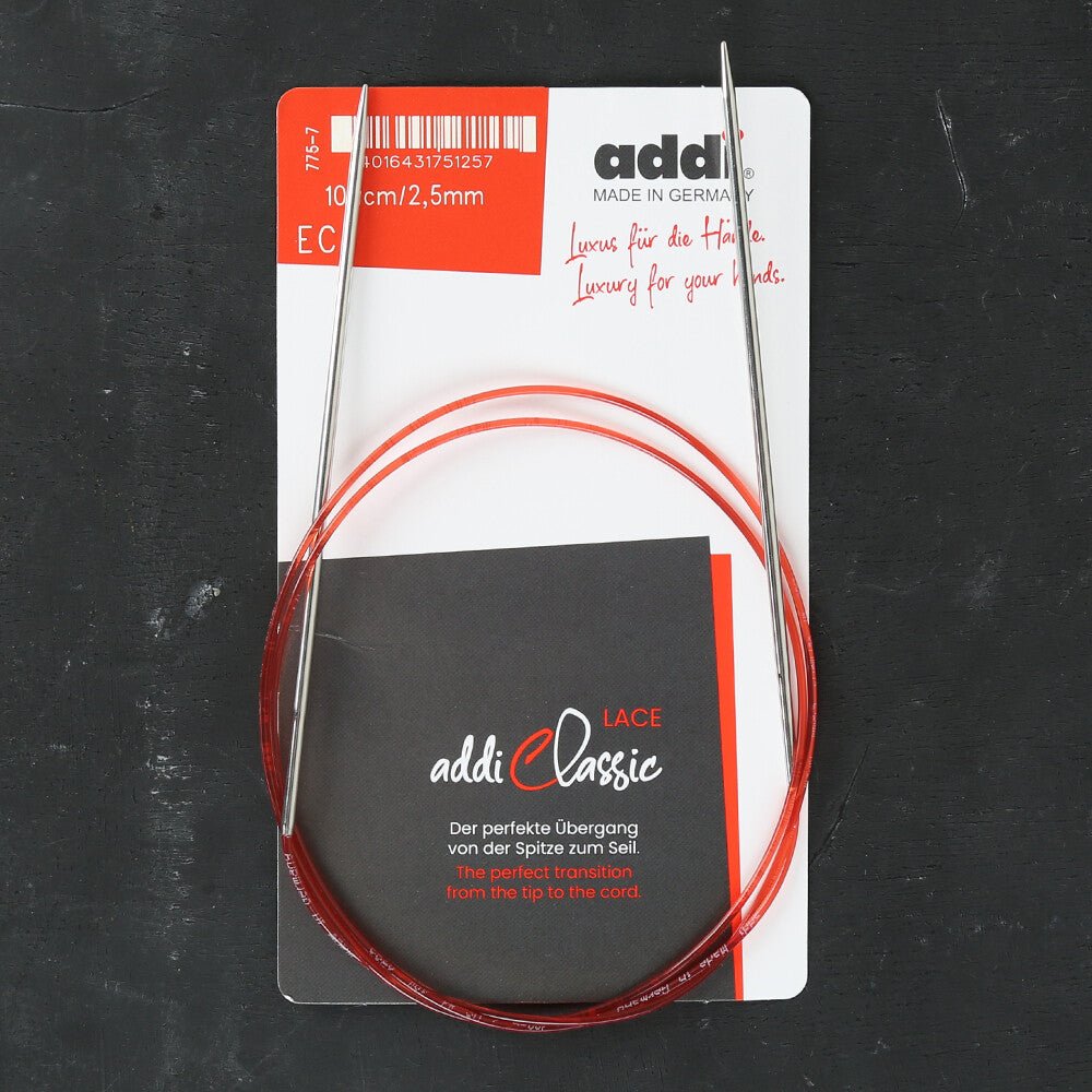 Addi 2,5mm 100cm Uzun Uçlu Misinalı Örgü Şişi - 775-7