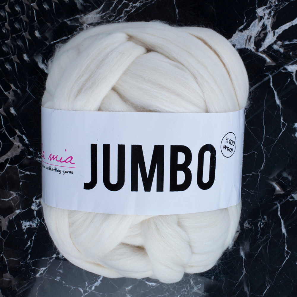 La Mia Jumbo Krem Dev Yün El Örgü İpi - J1