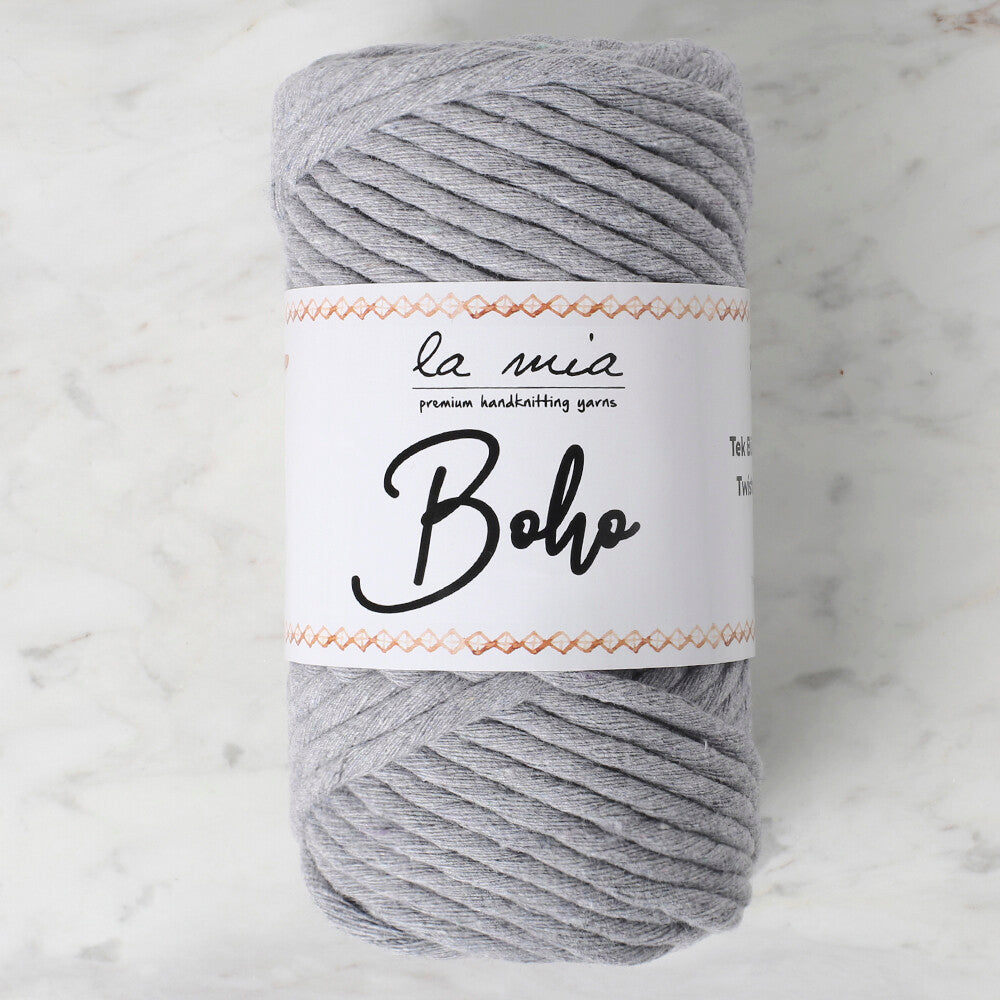 La Mia Boho Gri Büküm Makrome İpi - L031