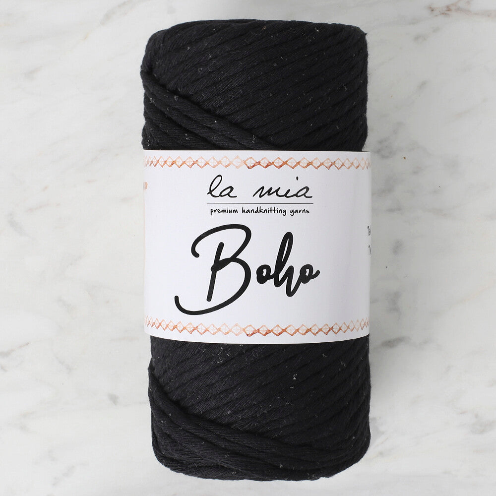 La Mia Boho Siyah Büküm Makrome İpi - L006
