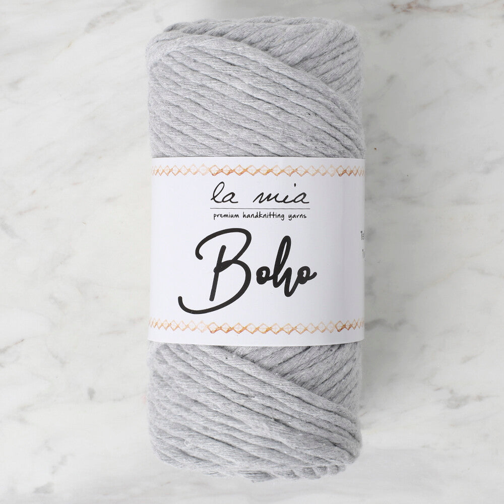 La Mia Boho Açık Gri Büküm Makrome İpi - L044