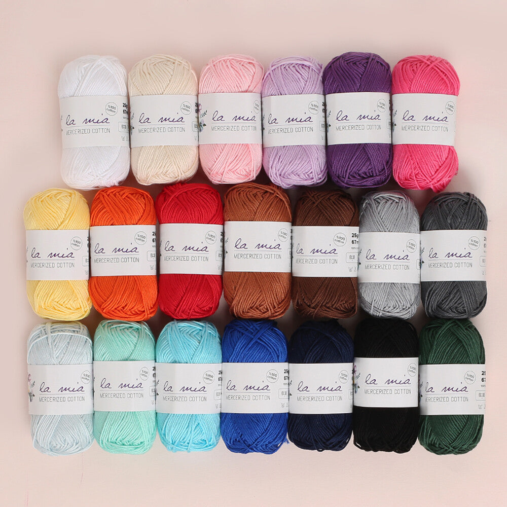 La Mia Mini Mercerized Cotton 20'li Paket Renkli El Örgü İpi