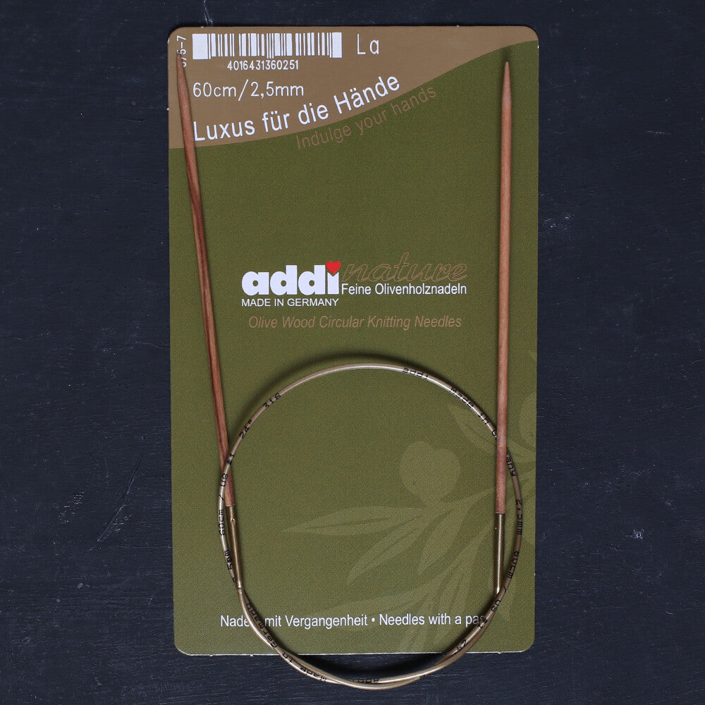 Addi Olive Wood 2,5 mm 60 cm Zeytin Ağacı Misinalı Örgü Şişi - 575-7