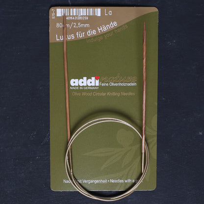 Addi Olive Wood 2,5 mm 80 cm Zeytin Ağacı Misinalı Örgü Şişi - 575-7