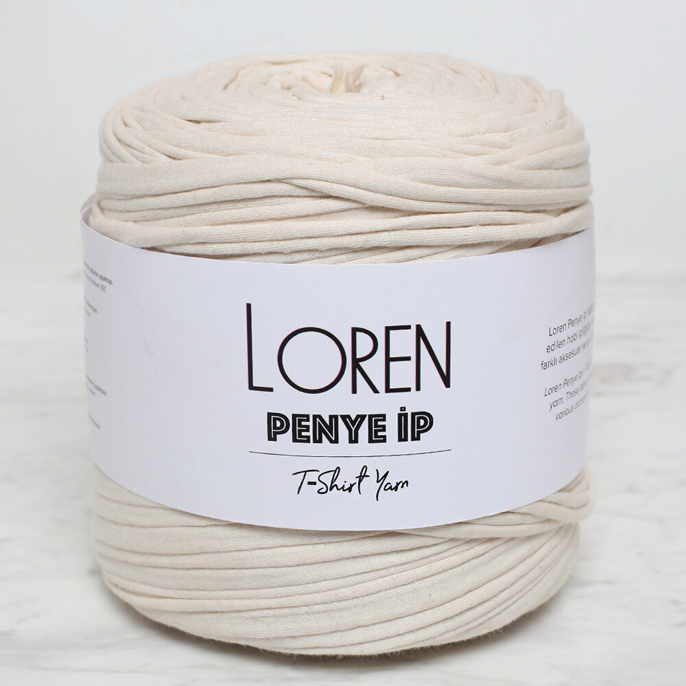 Loren Penye Kumaş El Örgü İpi Krem - 88