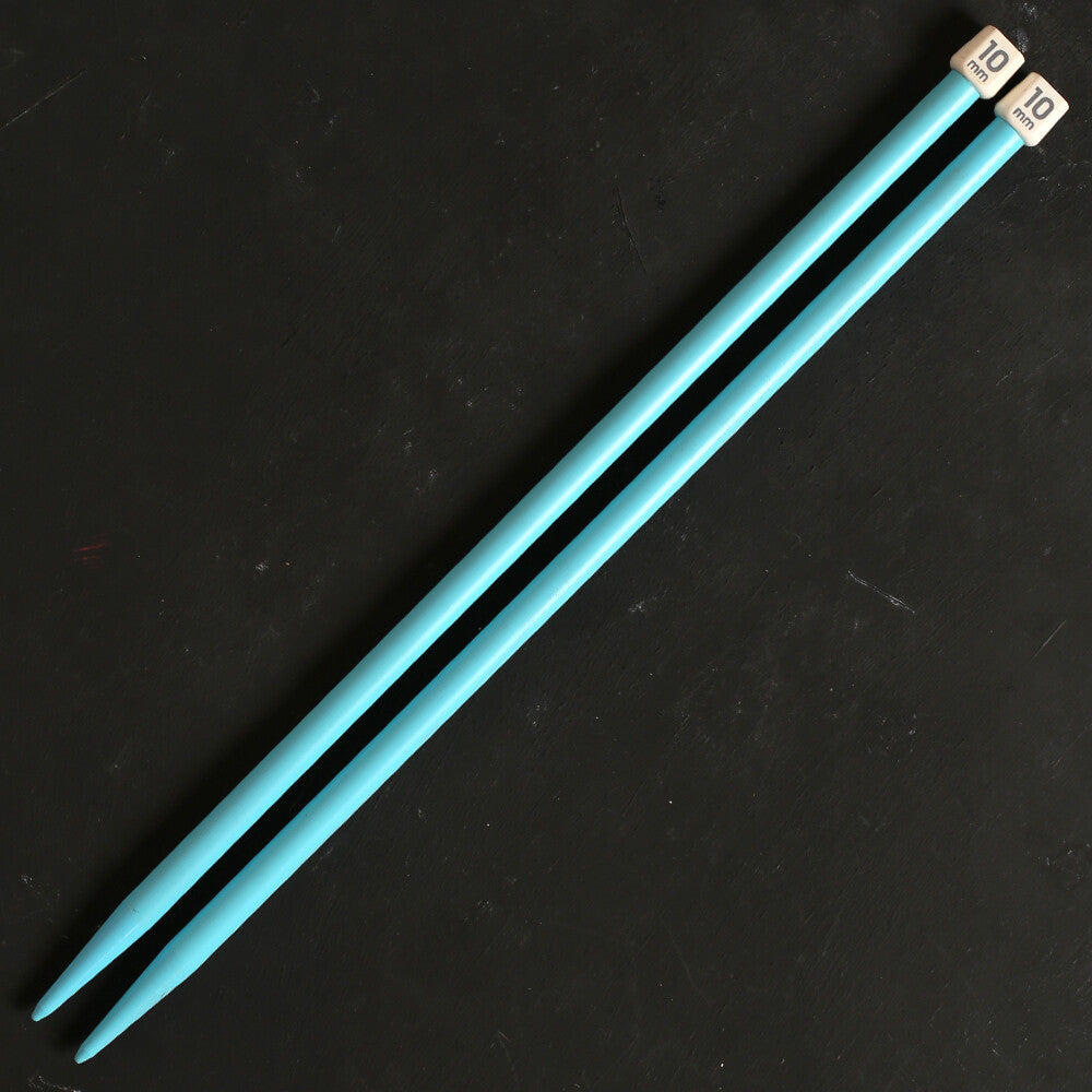 Pony Colour 10 mm 35 cm Mavi Plastik Örgü Şişi - 57669