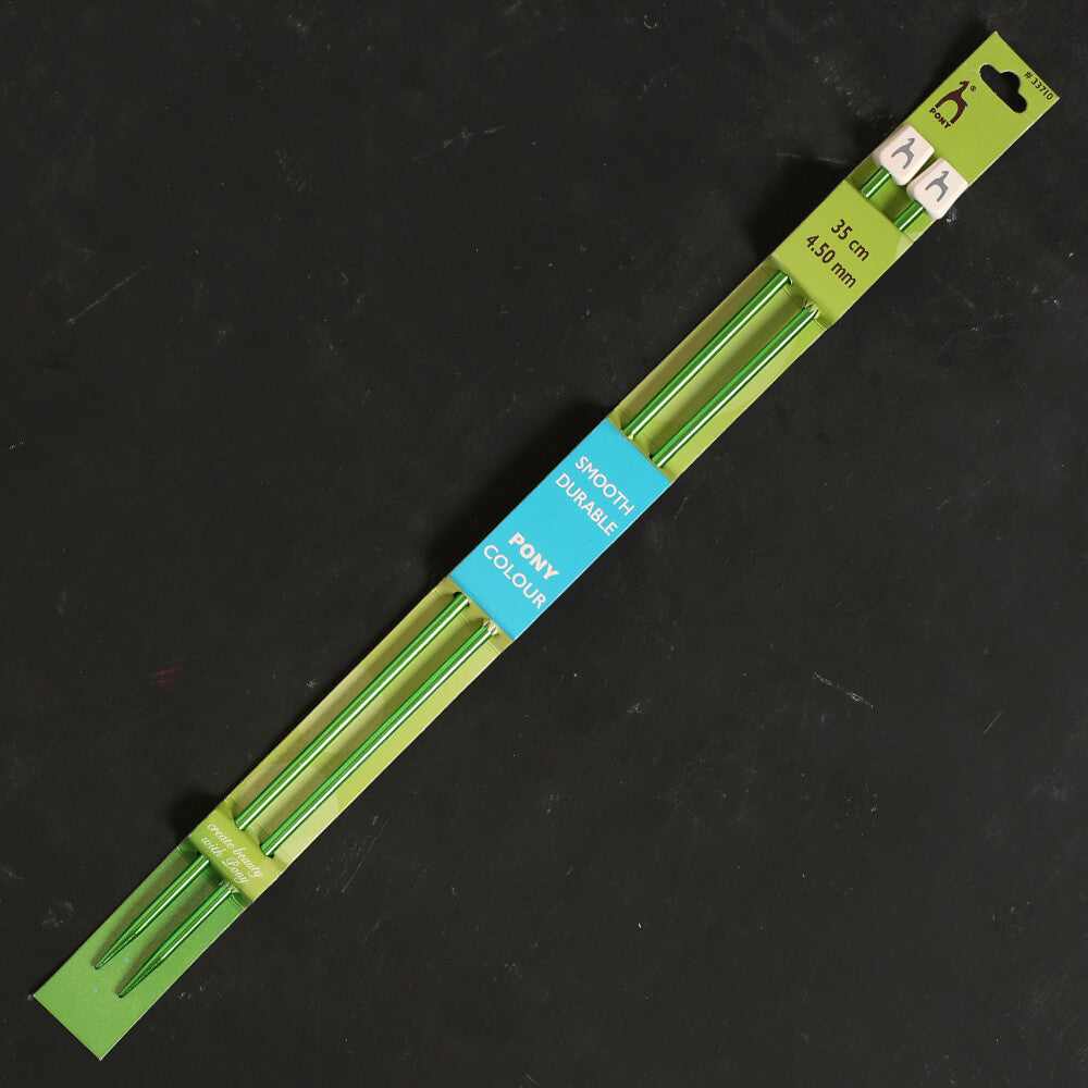 Pony Colour 4.5 mm 35 cm Yeşil Alüminyum Örgü Şişi - 33710