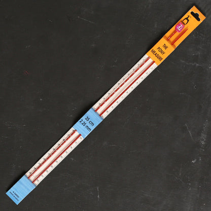 Pony Measure 2.25 mm 35 cm Turuncu Cetvelli Alüminyum Örgü Şişi - 34502