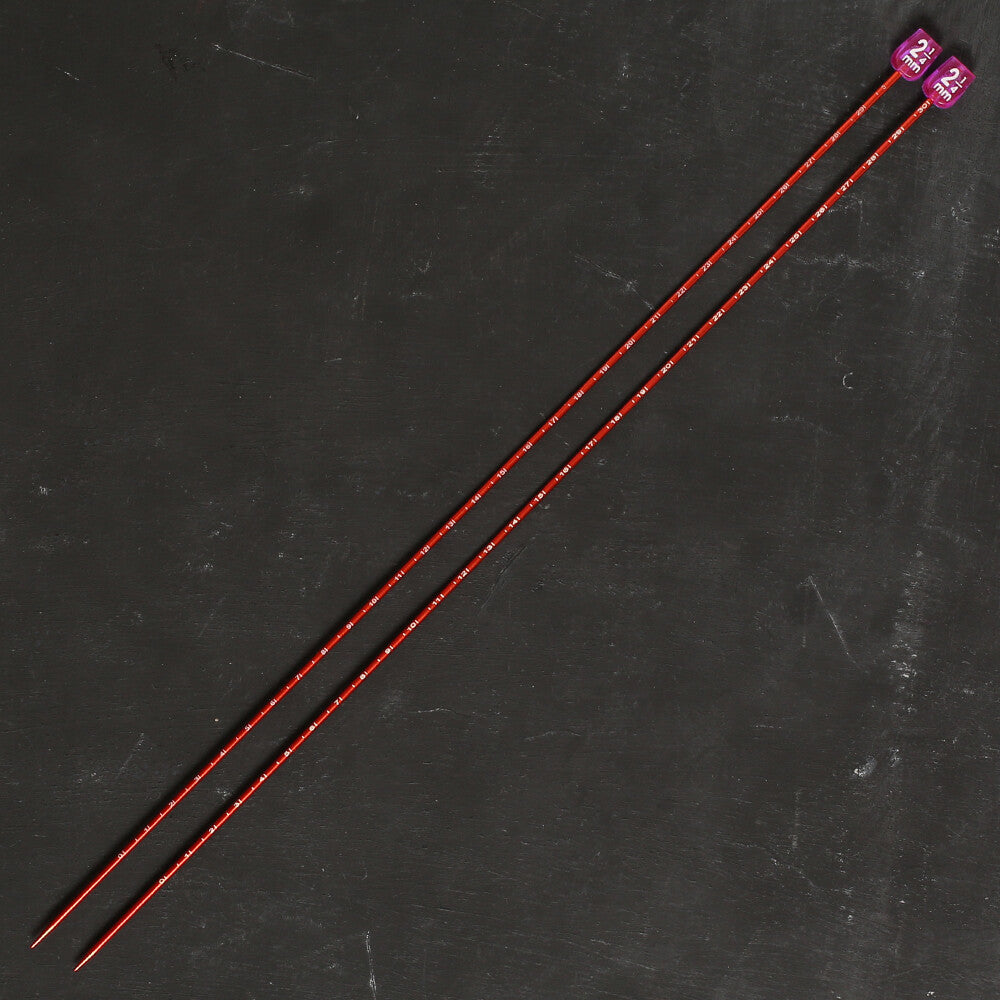 Pony Measure 2.25 mm 35 cm Turuncu Cetvelli Alüminyum Örgü Şişi - 34502