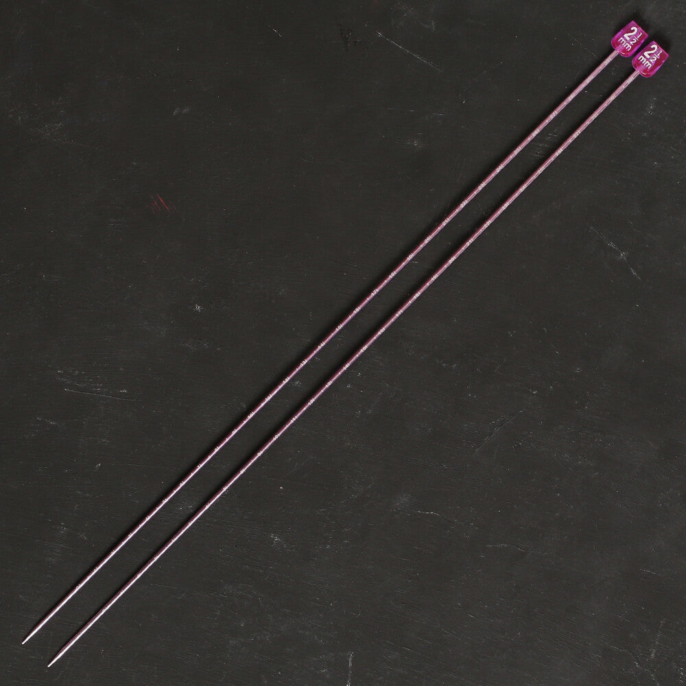Pony Measure 2.5 mm 35 cm Mor Cetvelli Alüminyum Örgü Şişi - 34503