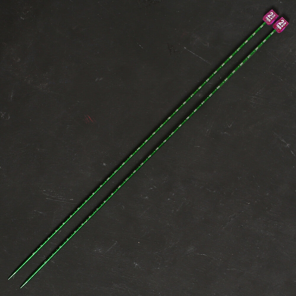 Pony Measure 2.75 mm 35 cm Yeşil Cetvelli Alüminyum Örgü Şişi- 34504