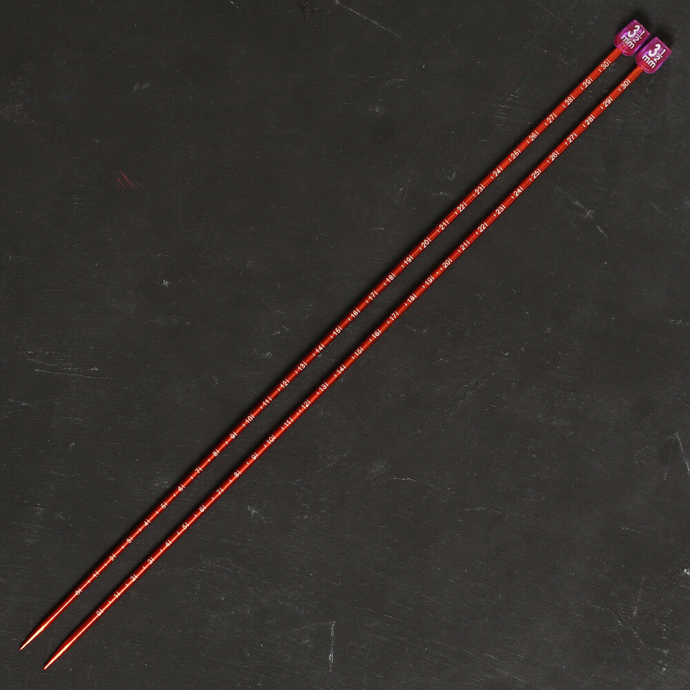 Pony Measure 3.5 mm 35 cm Turuncu Cetvelli Alüminyum Örgü Şişi - 34507