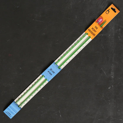 Pony Measure 4 mm 35 cm Yeşil Cetvelli Alüminyum Örgü Şişi - 34509