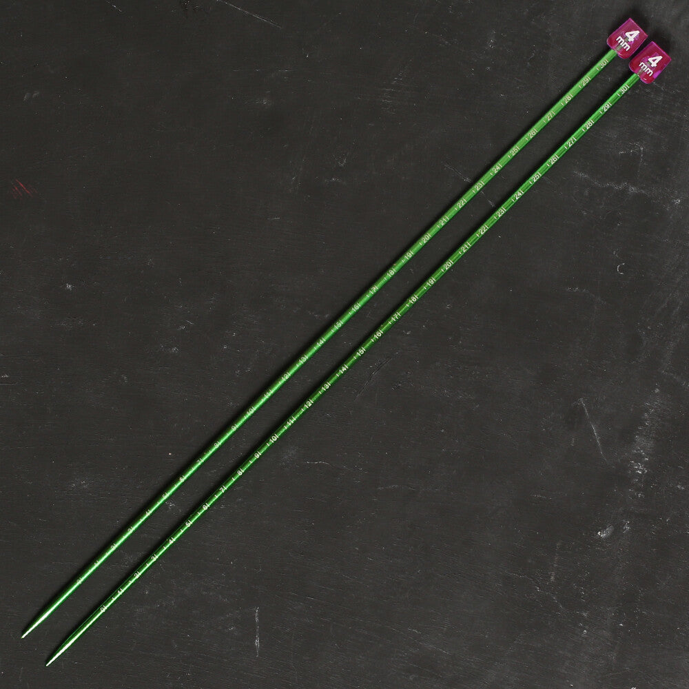 Pony Measure 4 mm 35 cm Yeşil Cetvelli Alüminyum Örgü Şişi - 34509