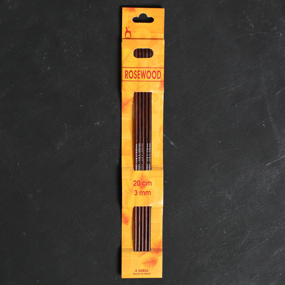 Pony Rosewood 5'li 3 mm 20 cm Gül Ağacı Çorap Şişi - 36806