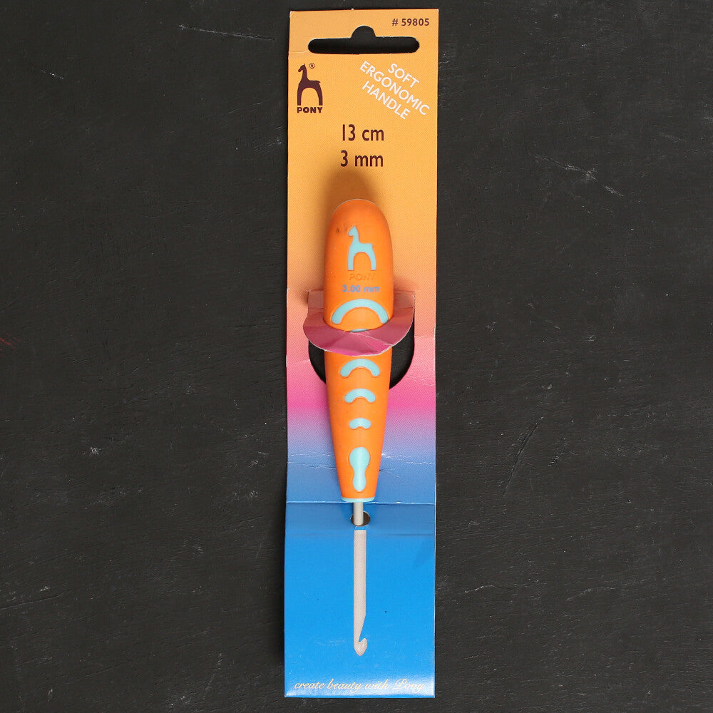 Pony 3 mm 13 cm Ergonomik Saplı Alüminyum Yün Tığ - 59805