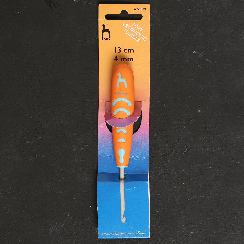 Pony 4 mm 13 cm Ergonomik Saplı Alüminyum Yün Tığ - 59809