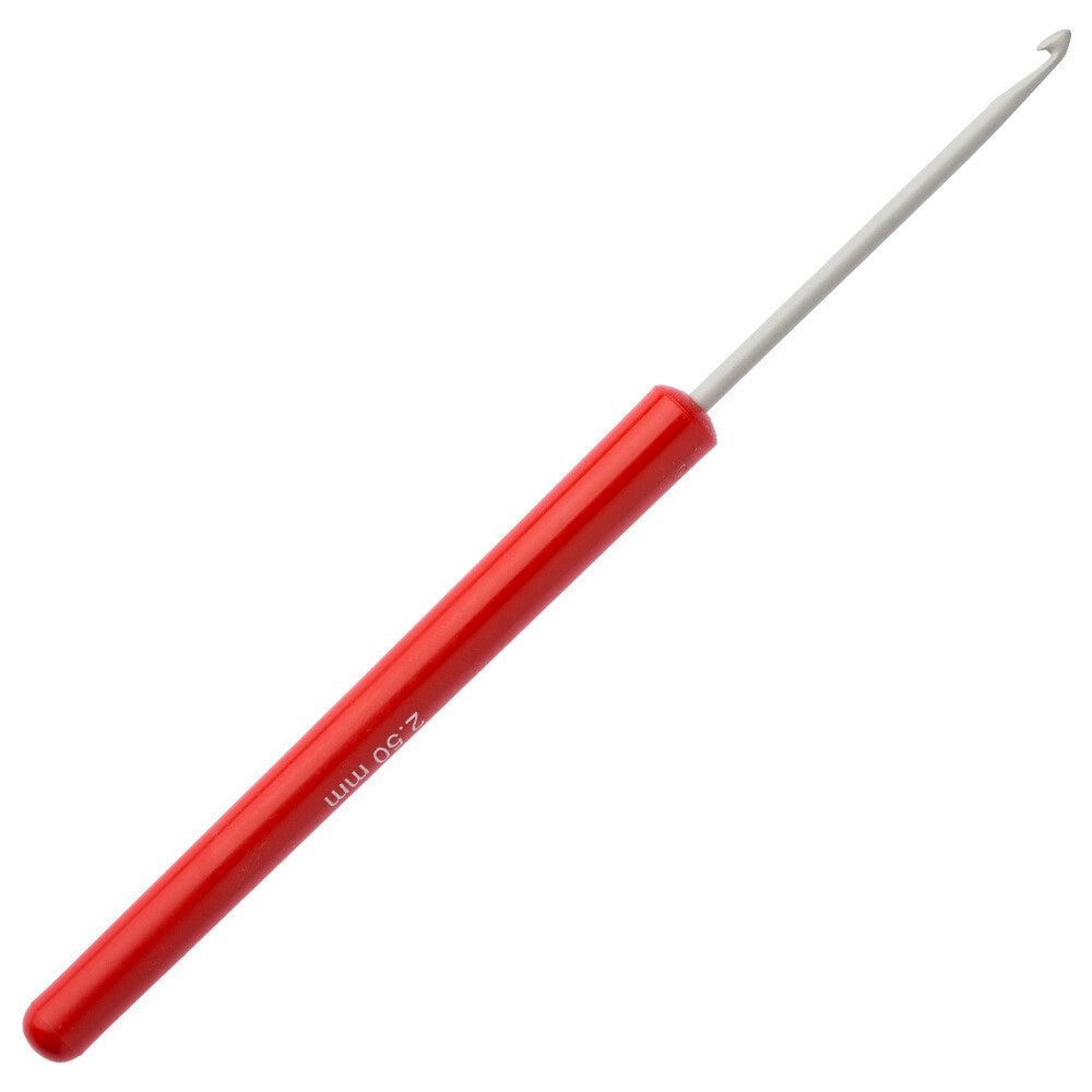 Pony 2.5 mm 14 cm Kırmızı Alüminyum Plastik Saplı Yün Tığ - 46602