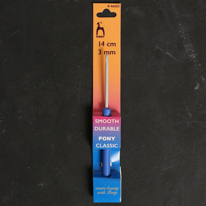 Pony 3 mm 14 cm Mavi Alüminyum Plastik Saplı Yün Tığ - 46603