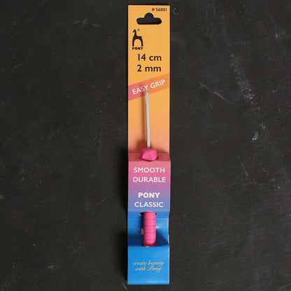 Pony Easy Grip 2 mm 14 cm Pembe Yumuşak Saplı Yün Tığ - 56801