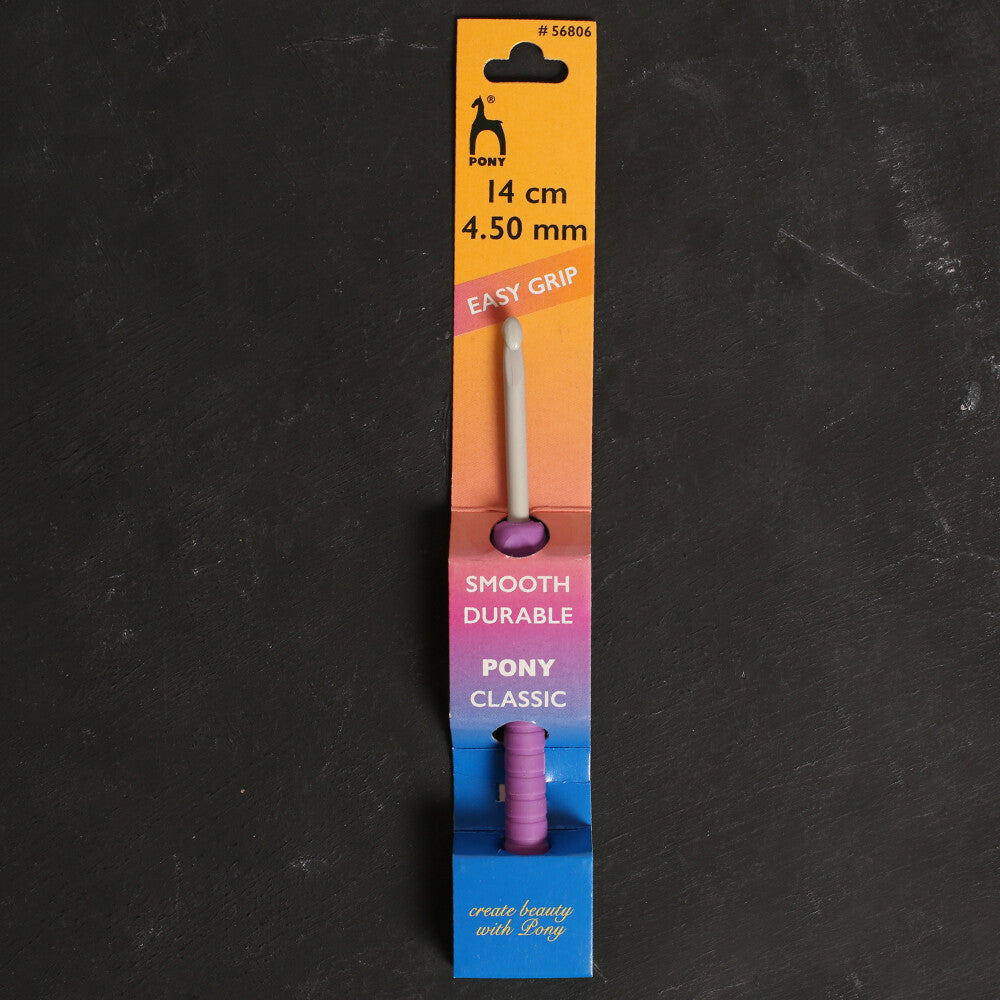Pony Easy Grip 4.5 mm 14 cm Mor Yumuşak Saplı Yün Tığ - 56806