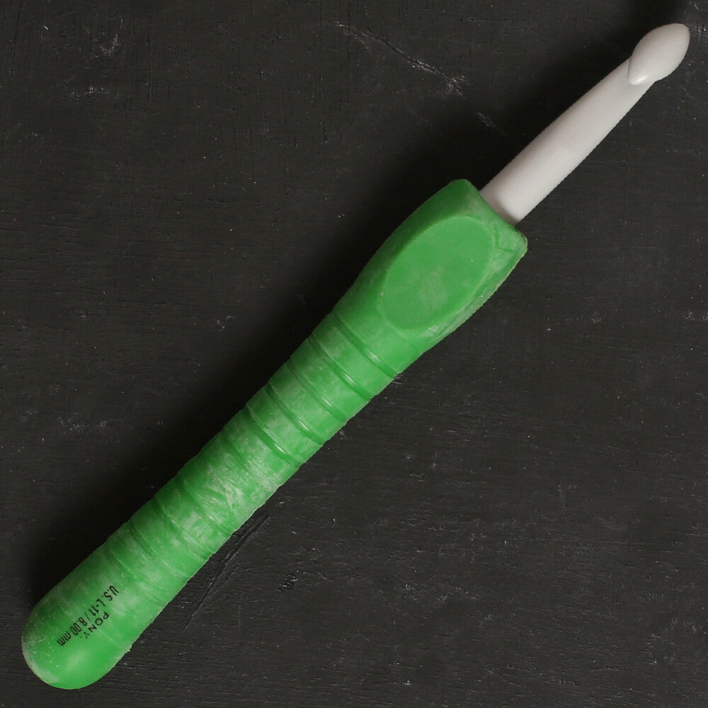 Pony Easy Grip 8 mm 15 cm Yeşil Yumuşak Saplı Yün Tığ - 56812