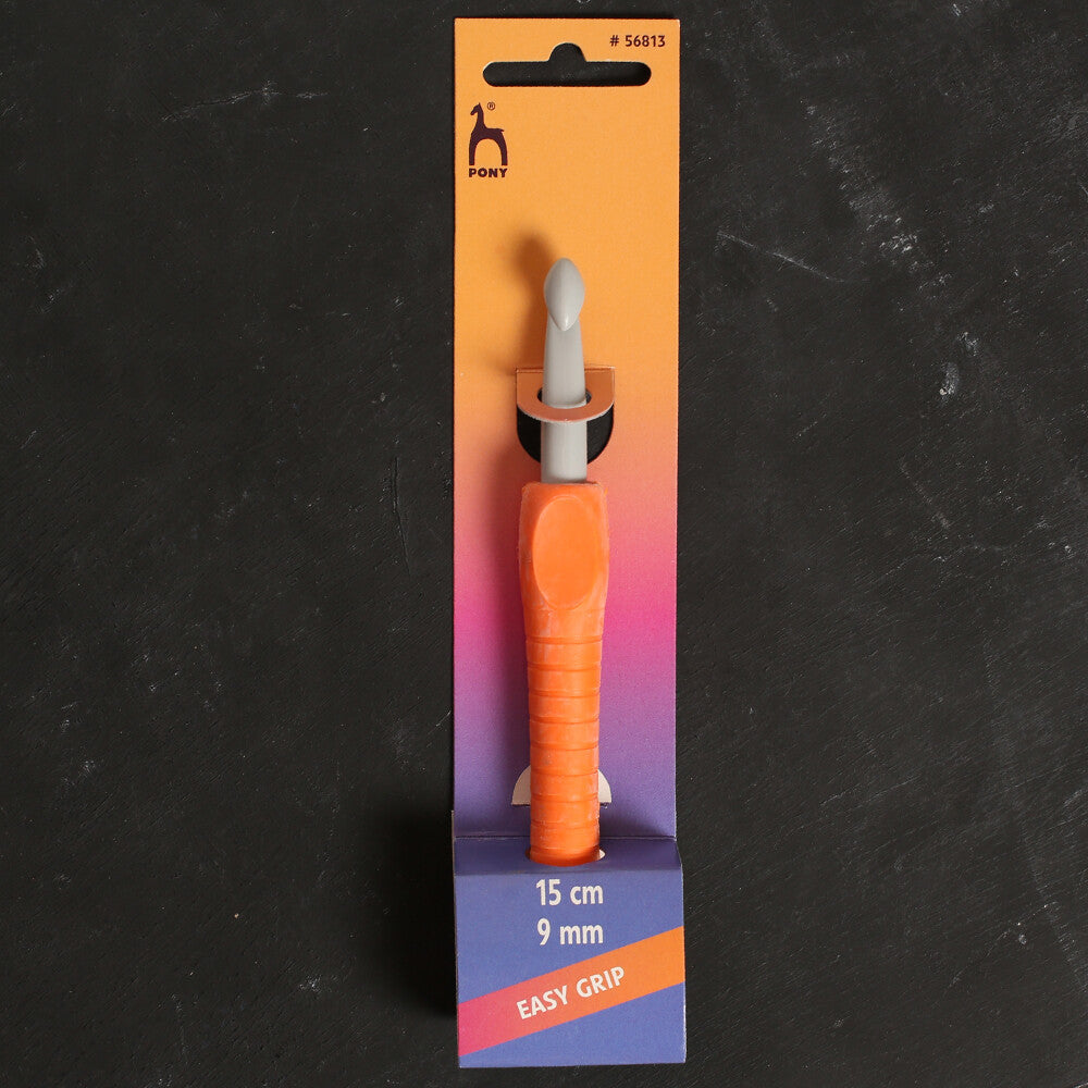 Pony Easy Grip 9 mm 15 cm Turuncu Yumuşak Saplı Yün Tığ - 56813