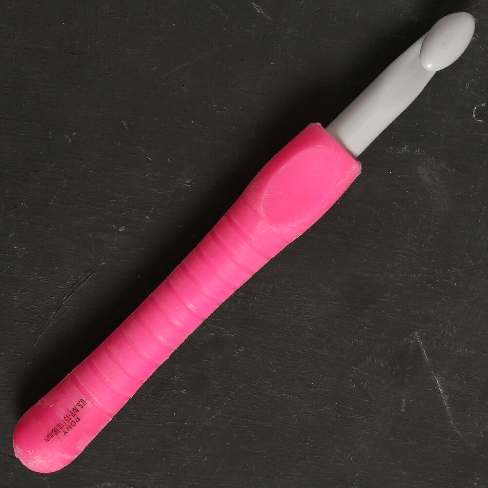 Pony Easy Grip 10 mm 15 cm Pembe Yumuşak Saplı Yün Tığ - 56814
