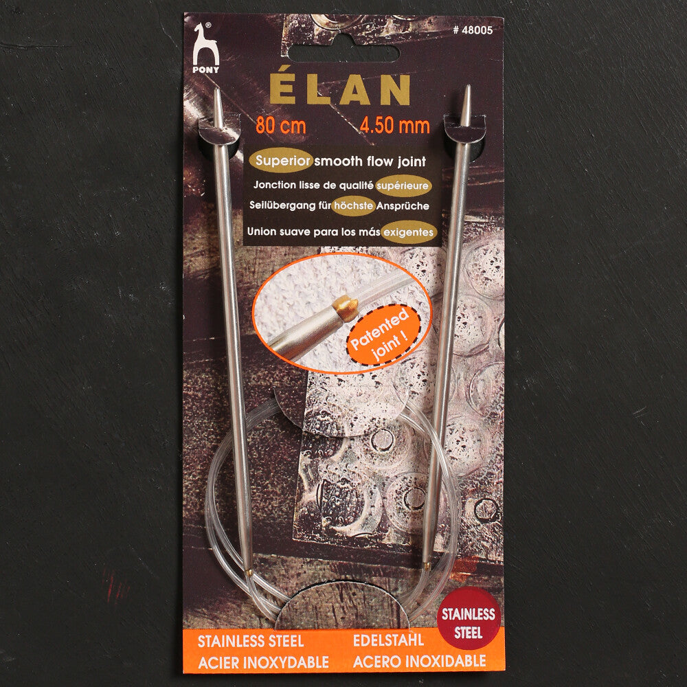 Pony Elan 4.5 mm 80 cm Paslanmaz Çelik Misinalı Şiş - 48005