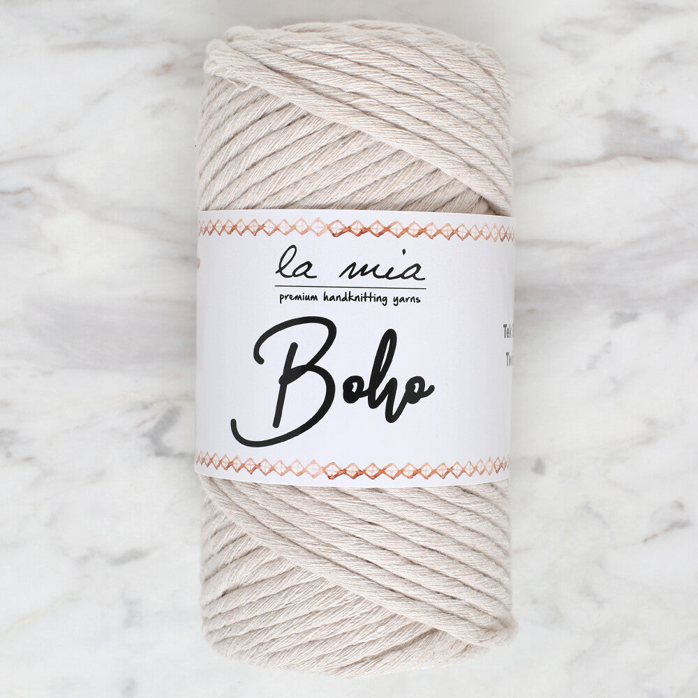 La Mia Boho Krem Büküm Makrome İpi - L002