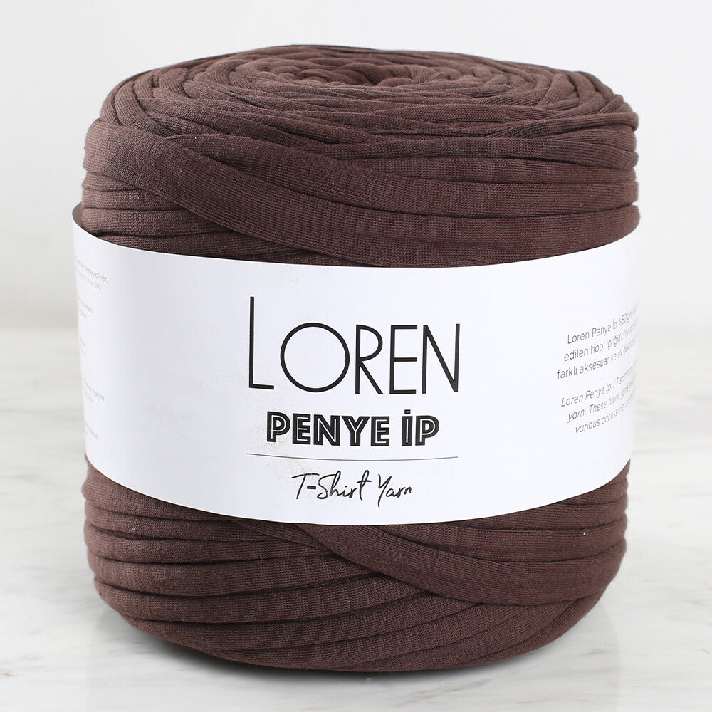 Loren Penye Kumaş El Örgü İpi Koyu Kahverengi - 35