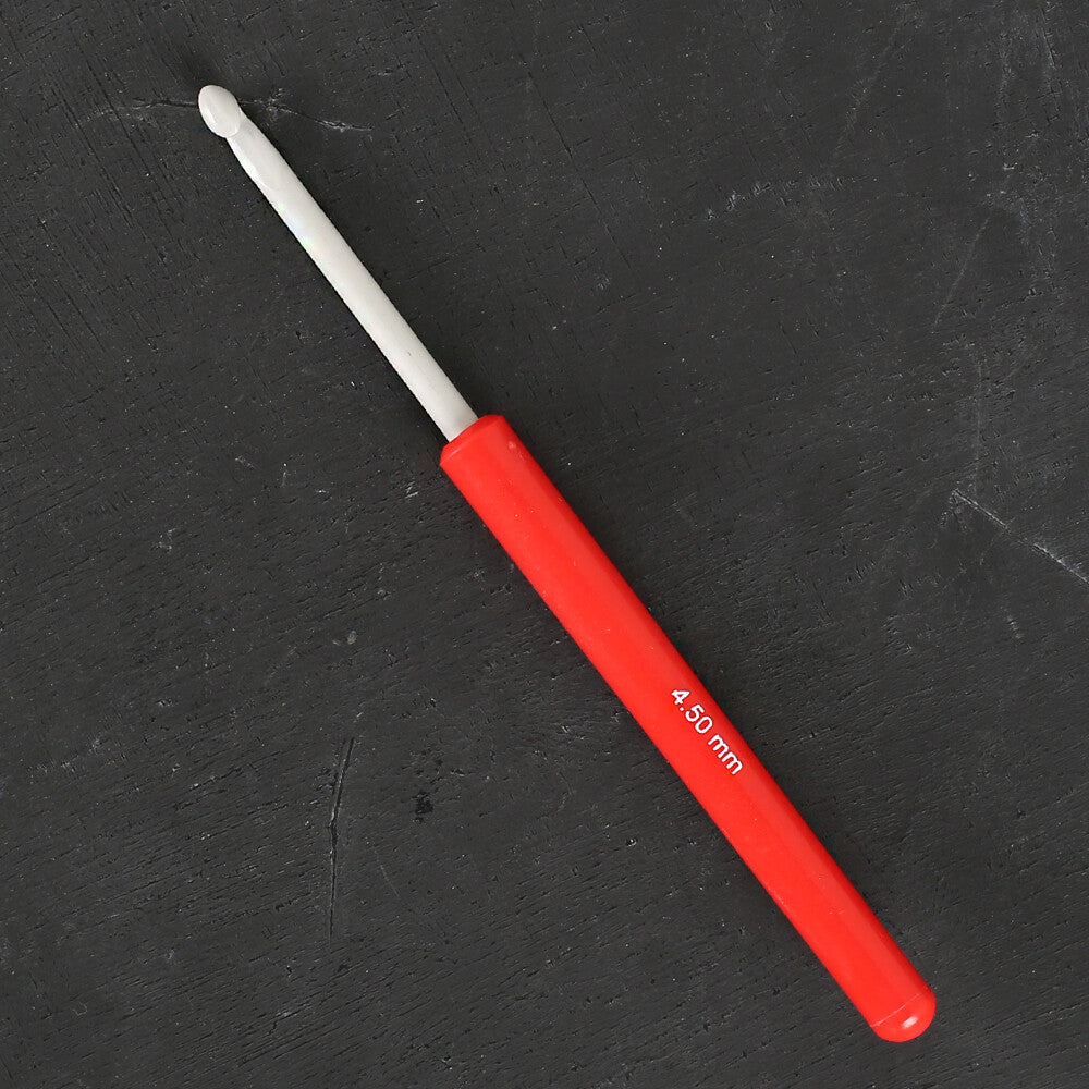 Pony 4.5 mm 14 cm Kırmızı Alüminyum Plastik Saplı Yün Tığ - 46606