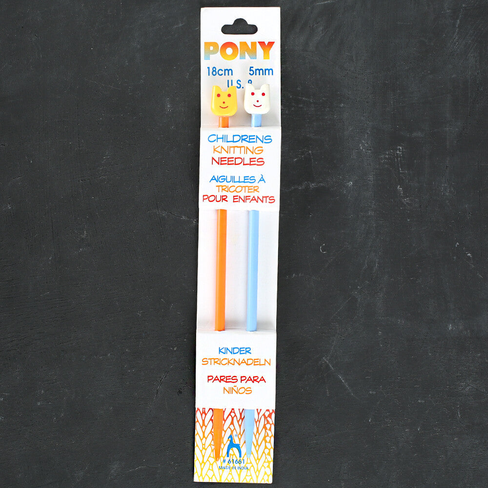 Pony Plastik Çocuk Örgü Şişi 5mm 18cm - 61661