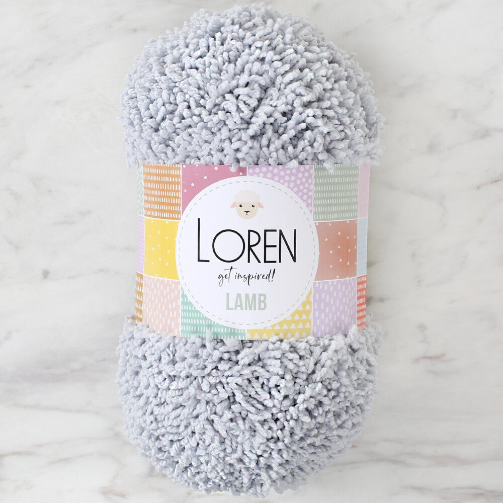 Loren Lamb Açık Gri El Örgü İpi - R020