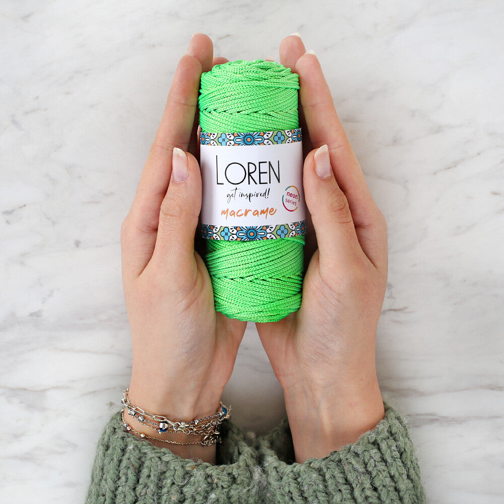 Loren Macrame Neon Sarı El Örgü İpi - L114