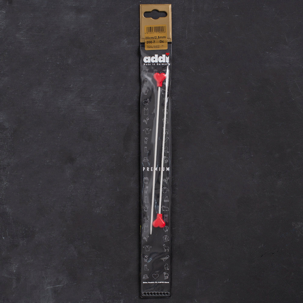 Addi Kalpli 2,5mm 20cm Klasik Alüminyum Örgü Şişi - 200-7