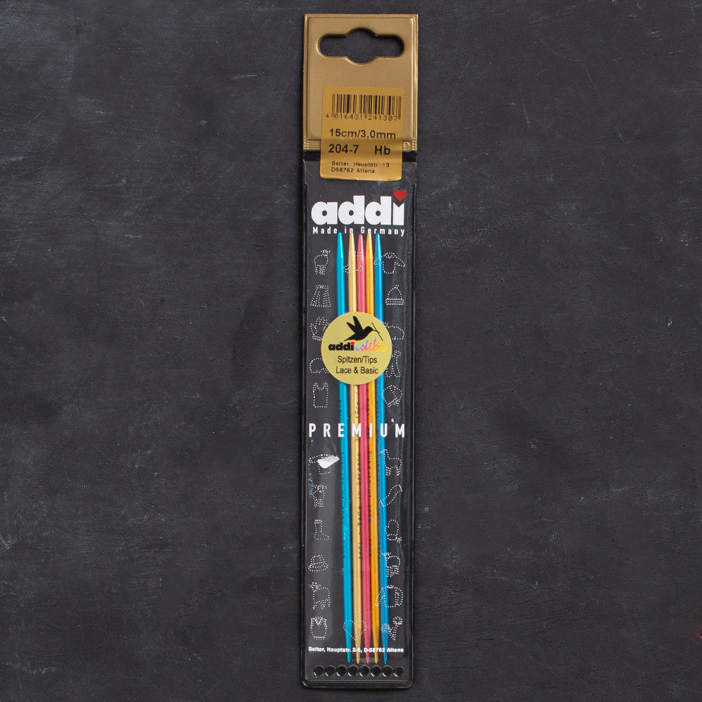 Addi Colibri 3mm 15cm Renkli Çorap Şişi - 204-7