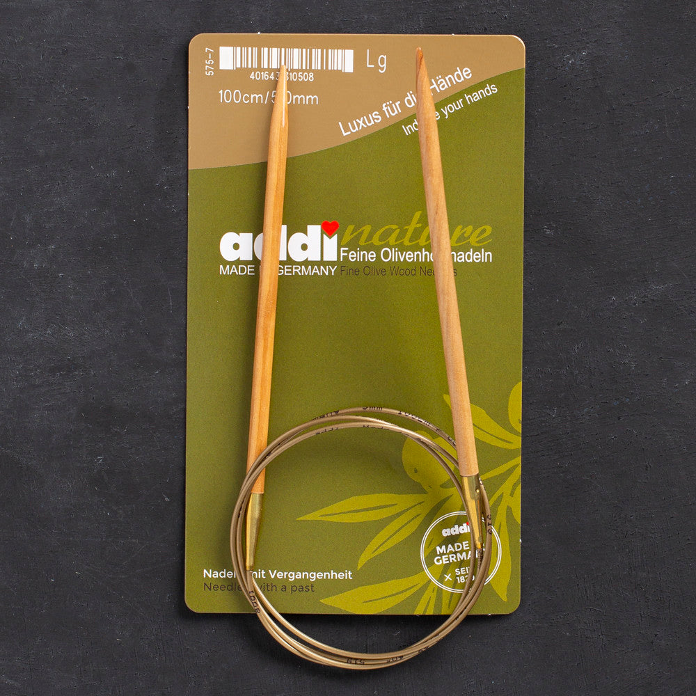 Addi Olive Wood 5 mm 100 cm Zeytin Ağacı Misinalı Örgü Şişi - 575-7